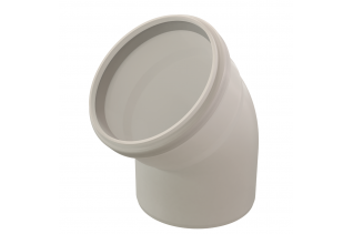 Bocht 45° PP 160 transparant